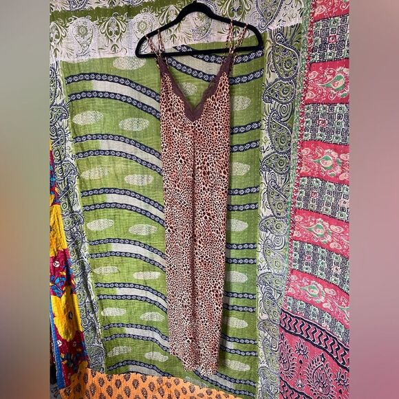 Oscar de la Renta Leopard Print Midi Slip Dress Size Large - Picture 7 of 15